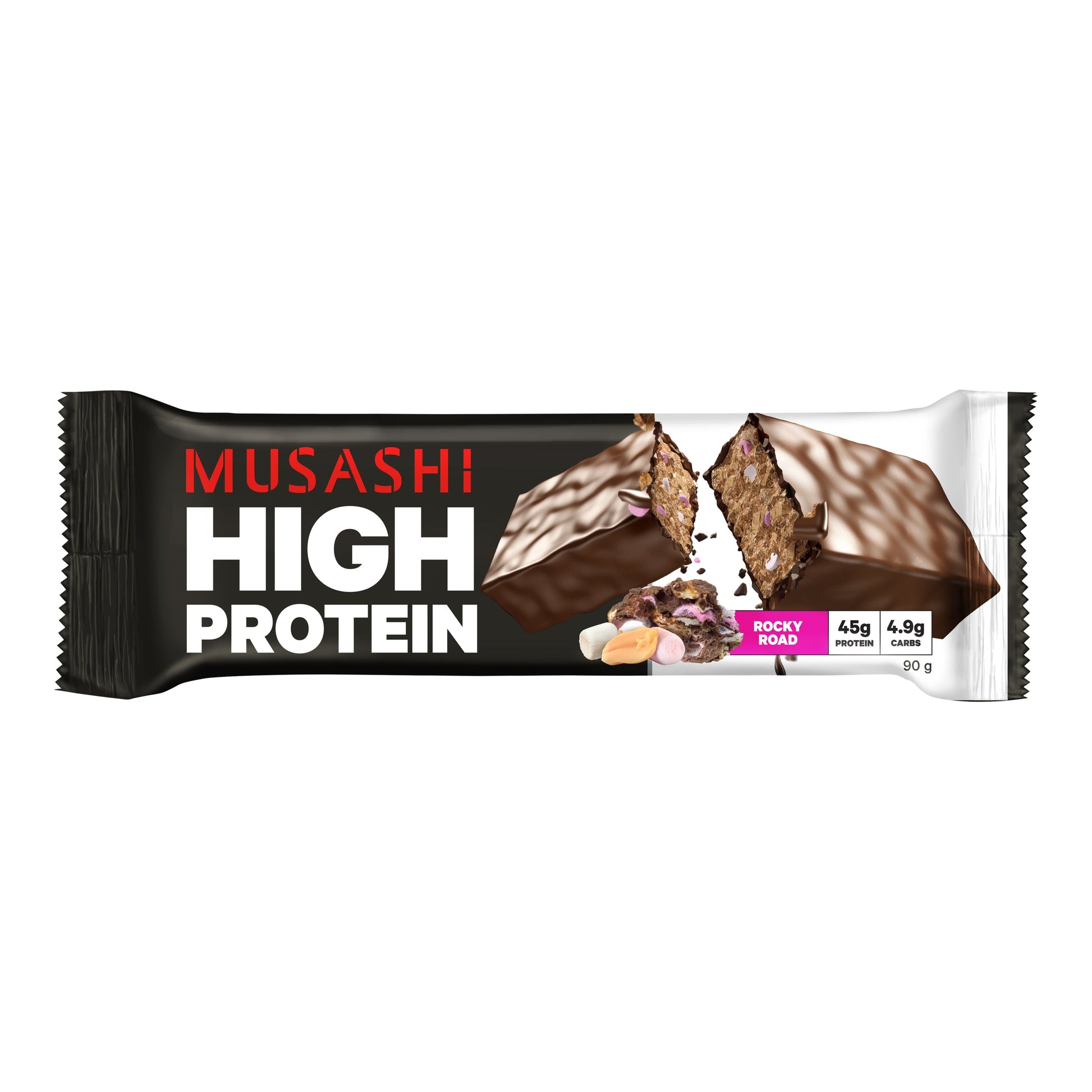 Musashi High Protein Bar Rocky Road 90g 12PACK - Cutprice Online