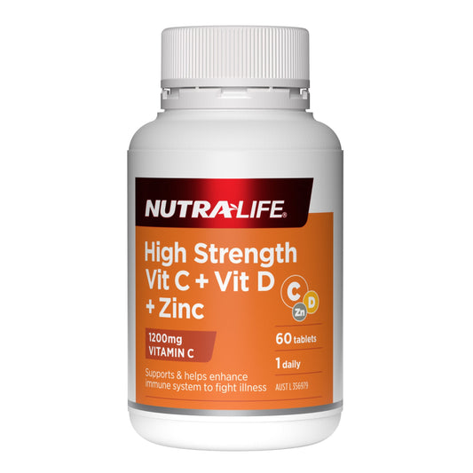 Nutra-Life High Strength Vit C + Vit D + Zinc 60 tablets NUTRA-LIFE