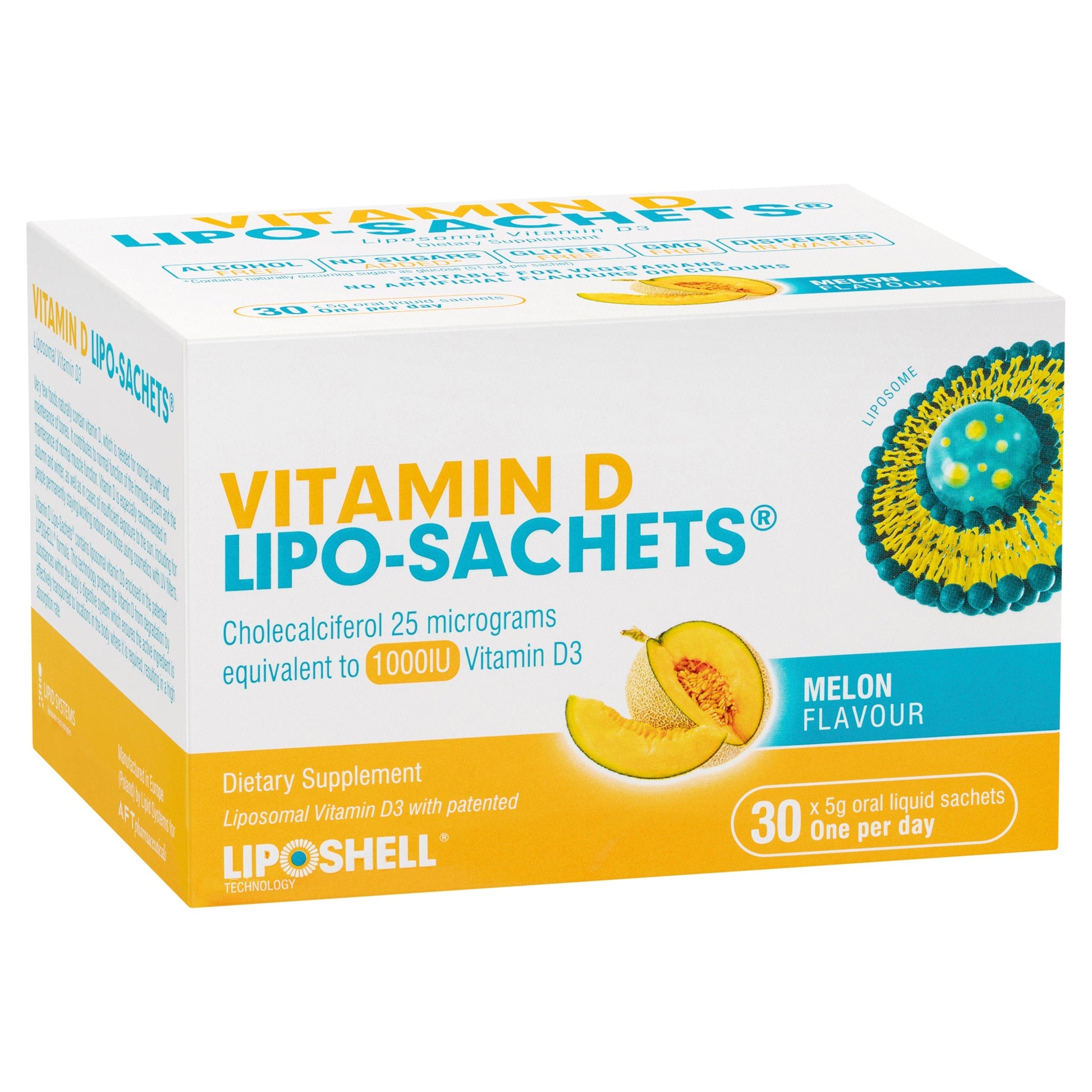 Lipo-Sachets Vitamin D Melon 5g 30 Sachets - Cutprice Online