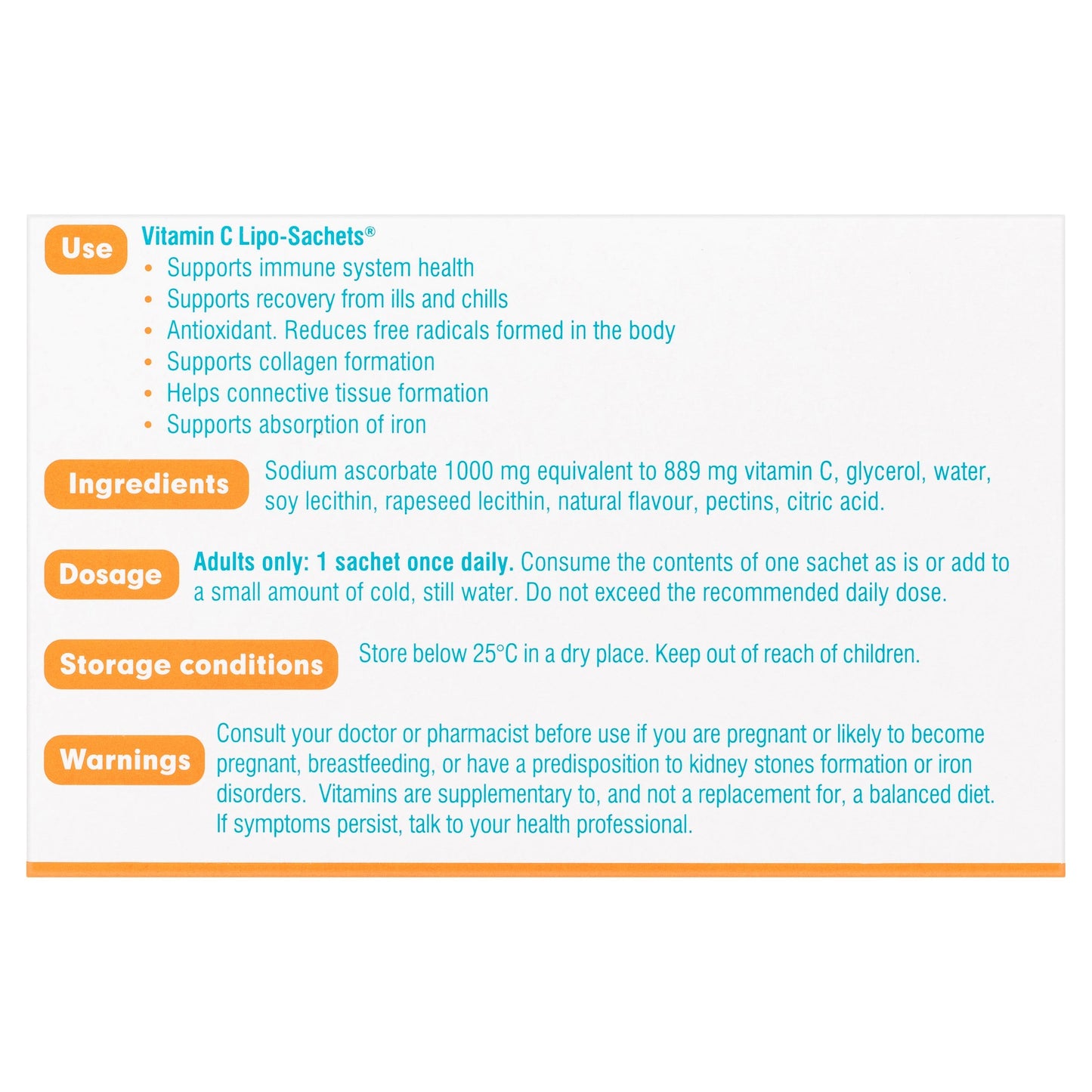 Lipo-Sachets Vitamin C Original 5g 30 Sachets - Cutprice Online