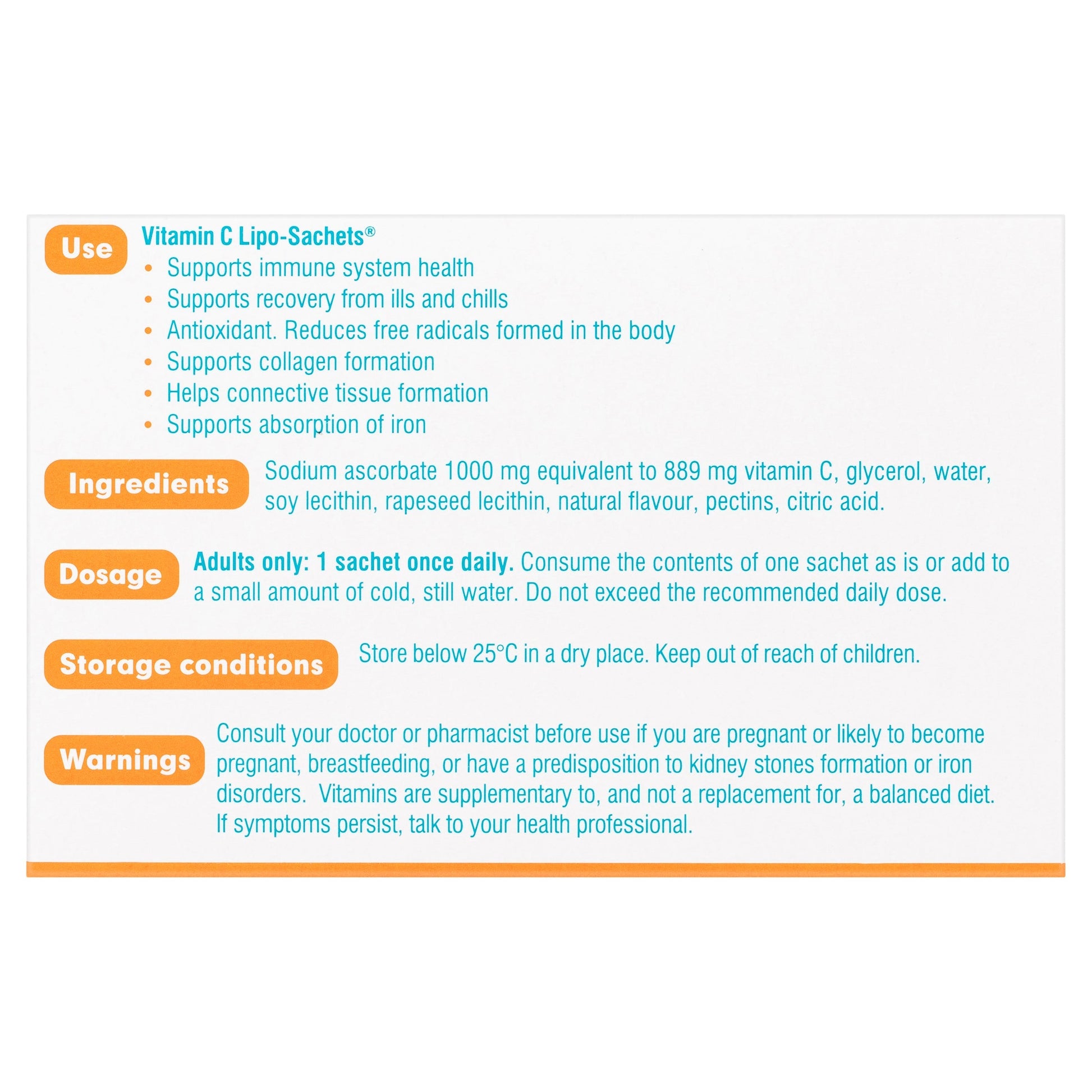 Lipo-Sachets Vitamin C Original 5g 30 Sachets - Cutprice Online