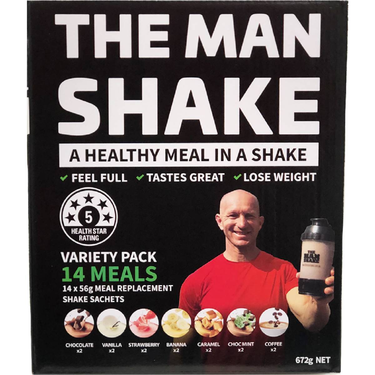 THE MAN SHAKE VARIETY PACK 14 SACHETS - Cutprice Online