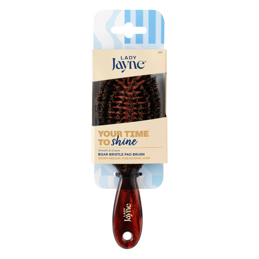Lady Jayne Boar Bristle Pad Brush  Purse-Sized