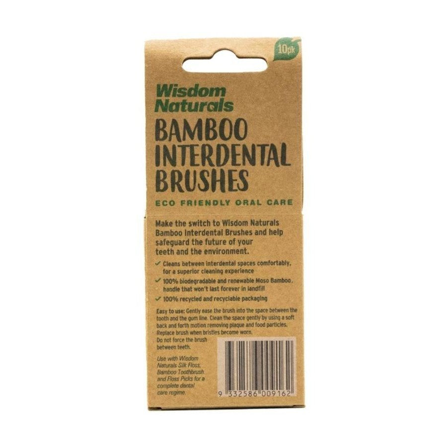 WISDOM NATURALS BAMBOO INTERDENTAL BRUSHES 10PK