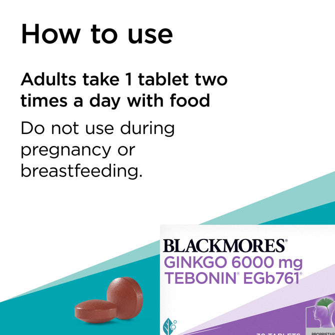 Blackmores Ginkgo 6000mg 30 Tablets - Cutprice Online