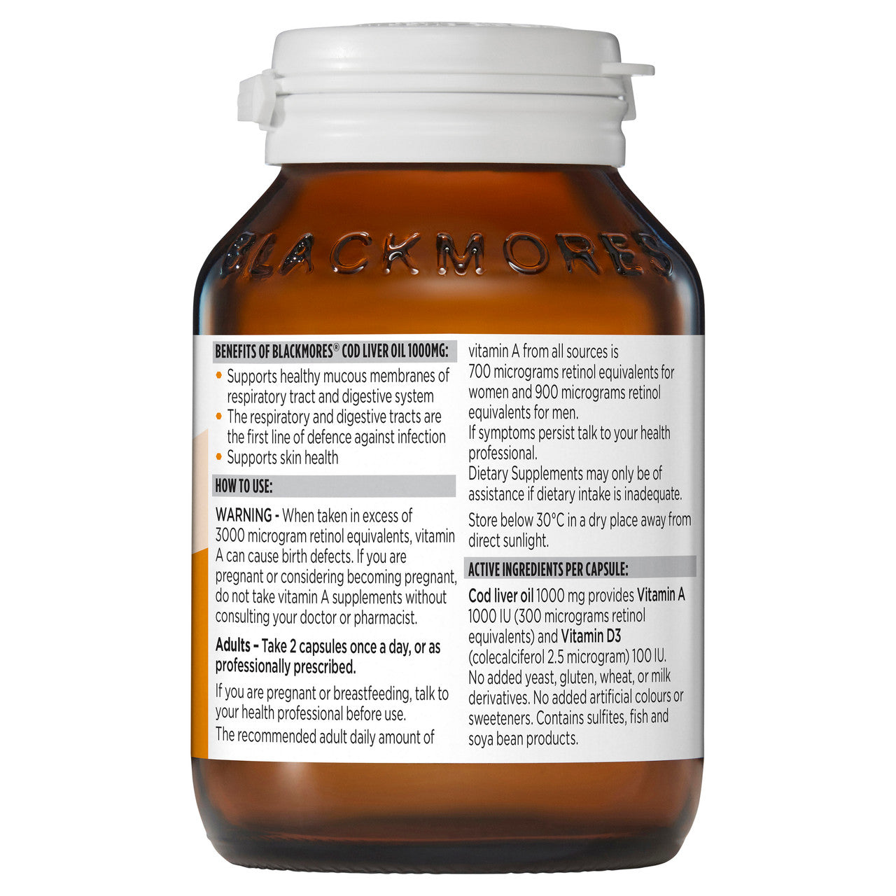 Blackmores Cod Liver Oil 1000mg 80 Capsules - Cutprice Online