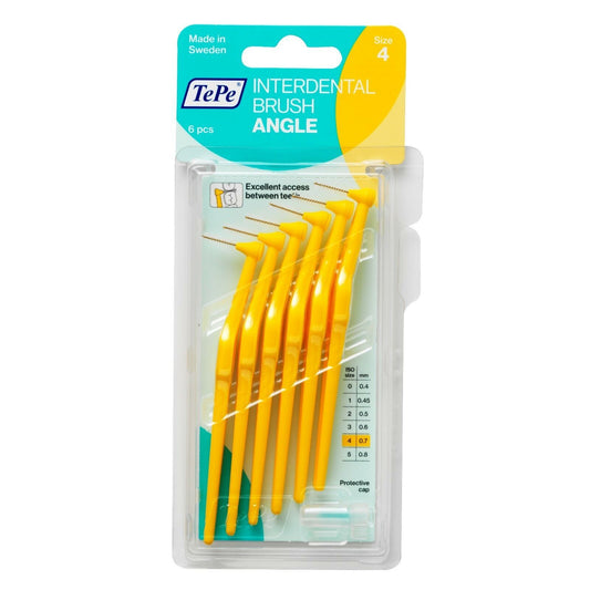 TePe Angle Yellow Interdental Brushes  0.7mm 6 Pack - Cutprice Online