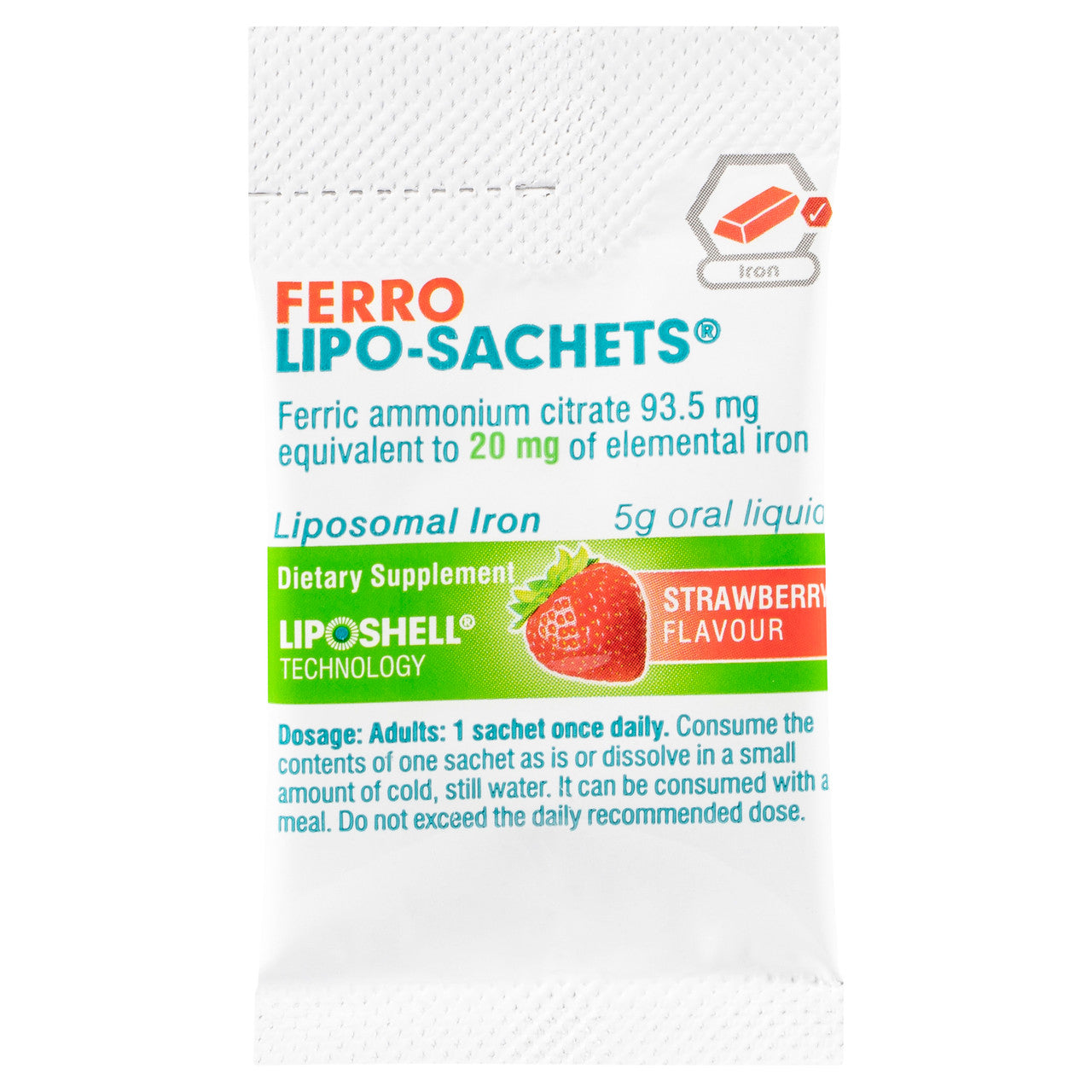 Ferro Lipo-Sachets Strawberry Flavour 30 Sachets Ferro Lipo
