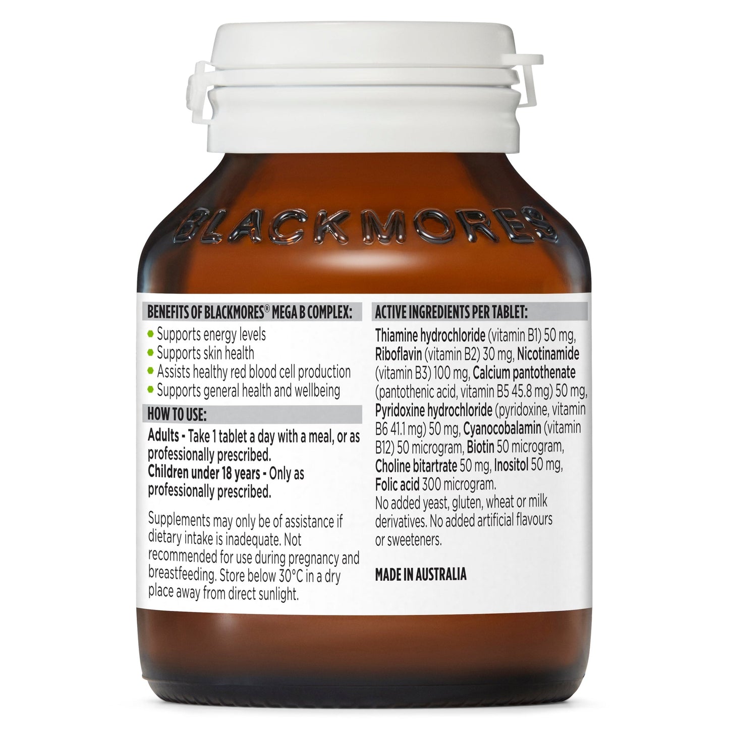 Blackmores Mega B Complex 31 Tablets - Cutprice Online