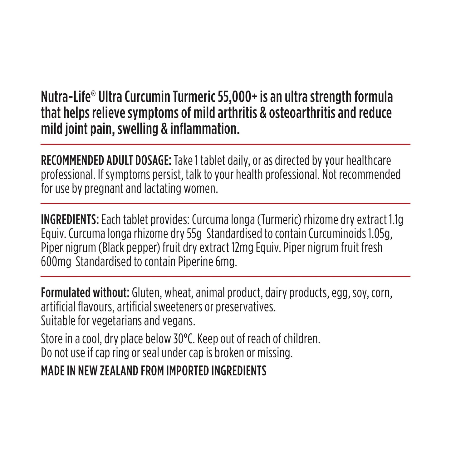 Nutra-Life Ultra Curcumin Turmeric 55000+ 50 Tablets NUTRA-LIFE
