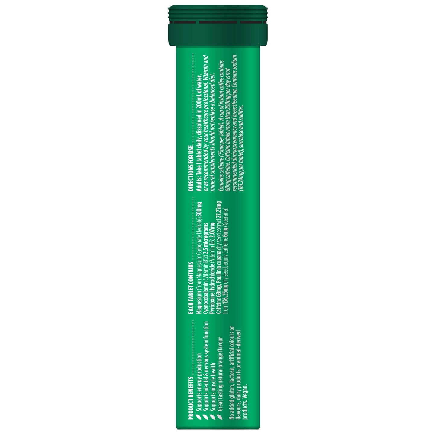 Nature's Own Magnesium + Energy Effervescent with B Vitamins & Caffeine 20 Tablets