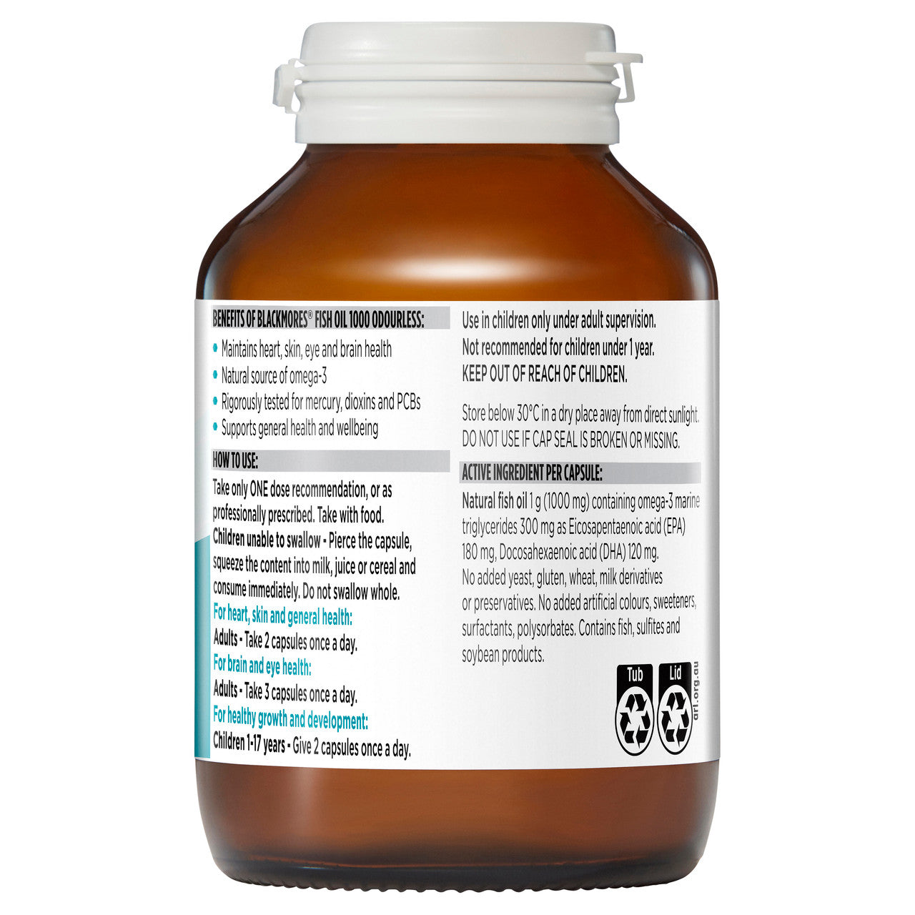 Blackmores Odourless Fish Oil 1000mg 200 Capsules - Cutprice Online