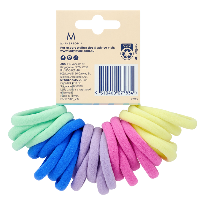 Lady Jayne Pastel Knitted Ponytailers 24 Pack