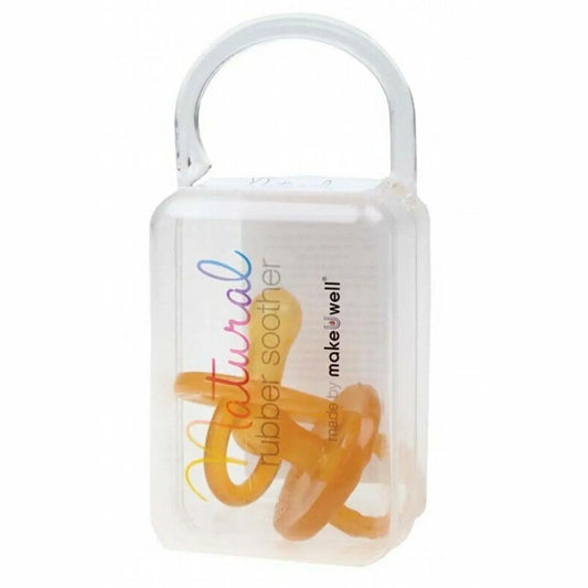 NATURAL RUBBER SOOTHERS Soother - Twin Pack Small Rounded (0-3 Mths) 2 NATURAL RUBBER