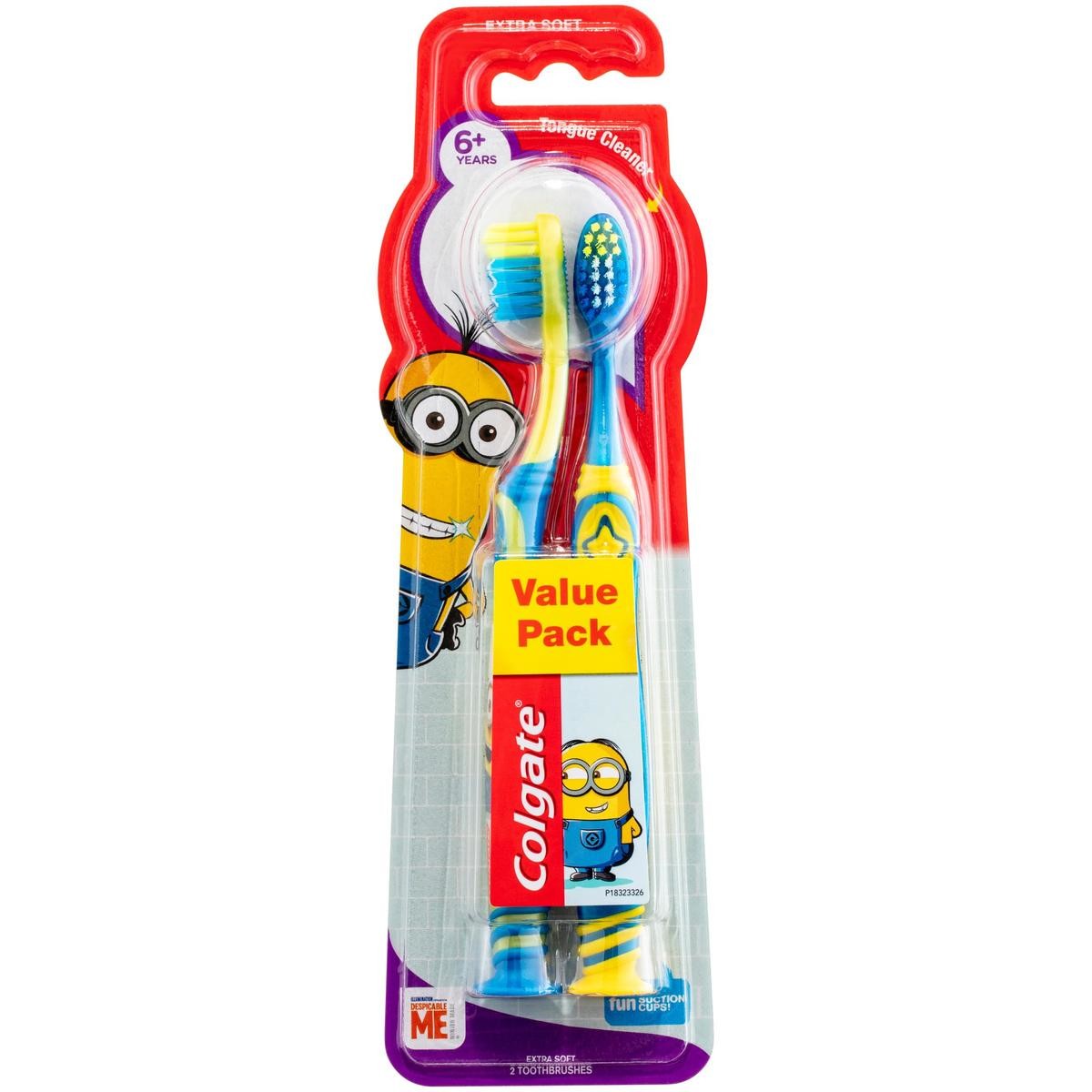Colgate Minions Kids Toothbrush 6+ Years Extra Soft 2 Pack - Cutprice Online