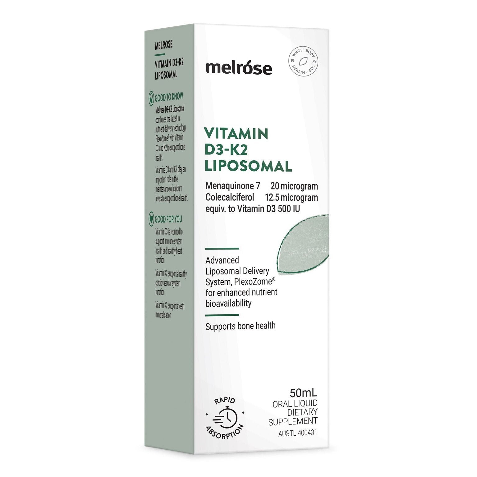 Melrose Liposomal Vitamin D3-K2 Oral Liquid 50ml MELROSE