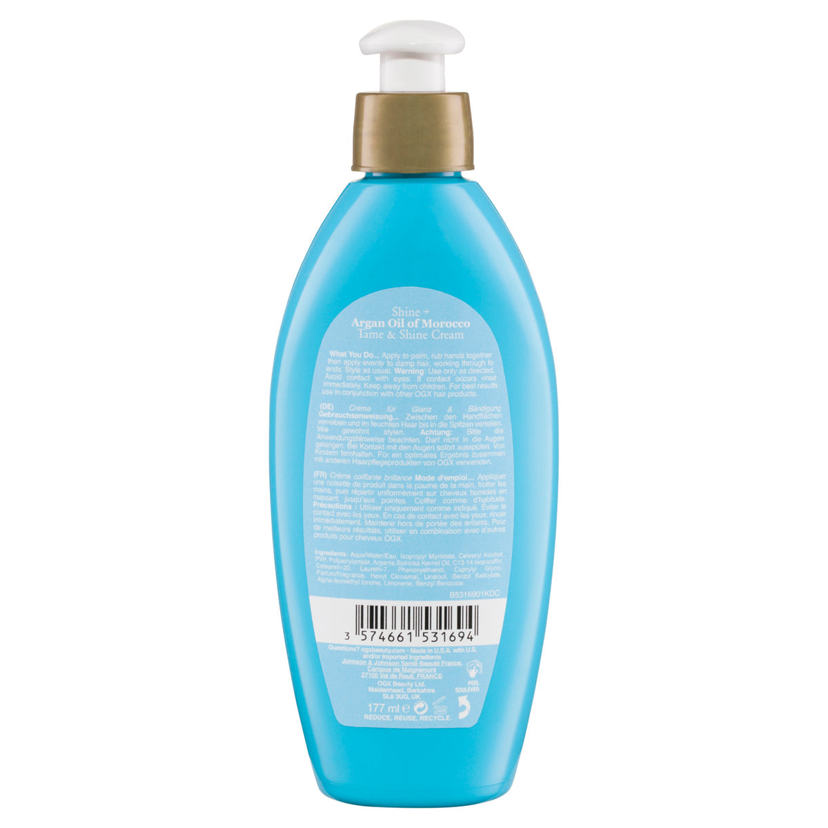 Ogx Flexible Control Shine + Hydrate Argan Oil Of Morocco Tame & Shine Cream For Frizzy Hair 177mL - Cutprice Online