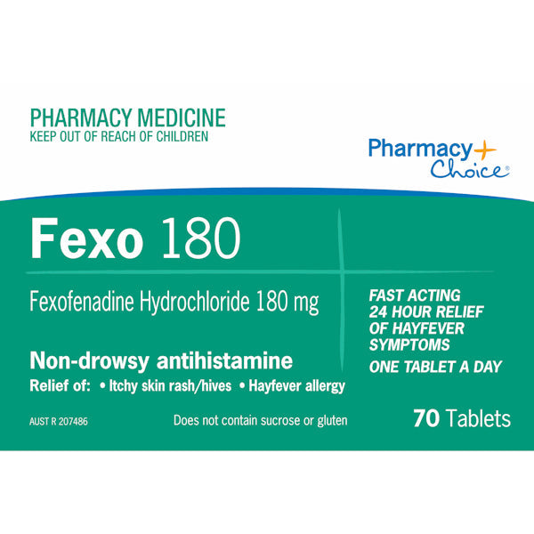 Pharmacy Choice OTC Fexofenadine 180mg Tablets 70