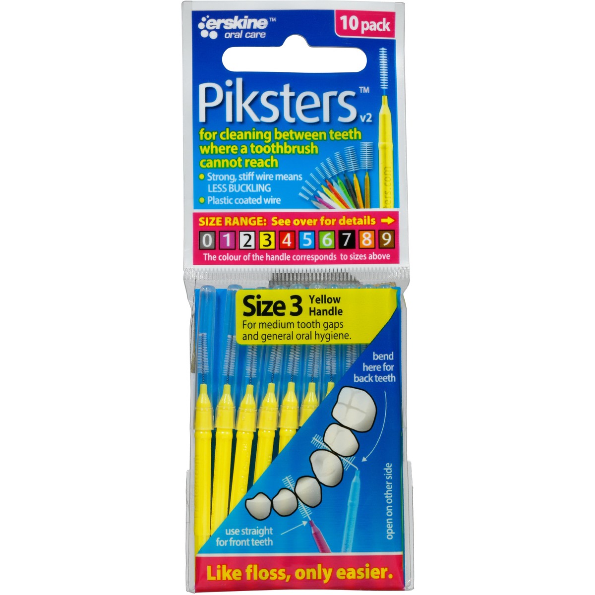 Piksters Inter Brush Size 3 Pack 10 (yellow) - Cutprice Online