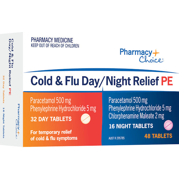 Pharmacy Choice OTC Cold & Flu Day/Night Relief PE Tablets 48