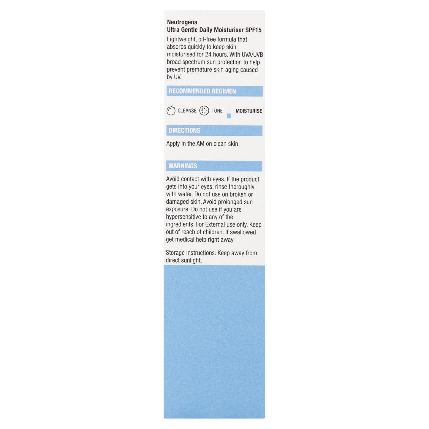 Neutrogena Ultra Gentle Daily Moisturiser SPF15 100mL - Cutprice Online
