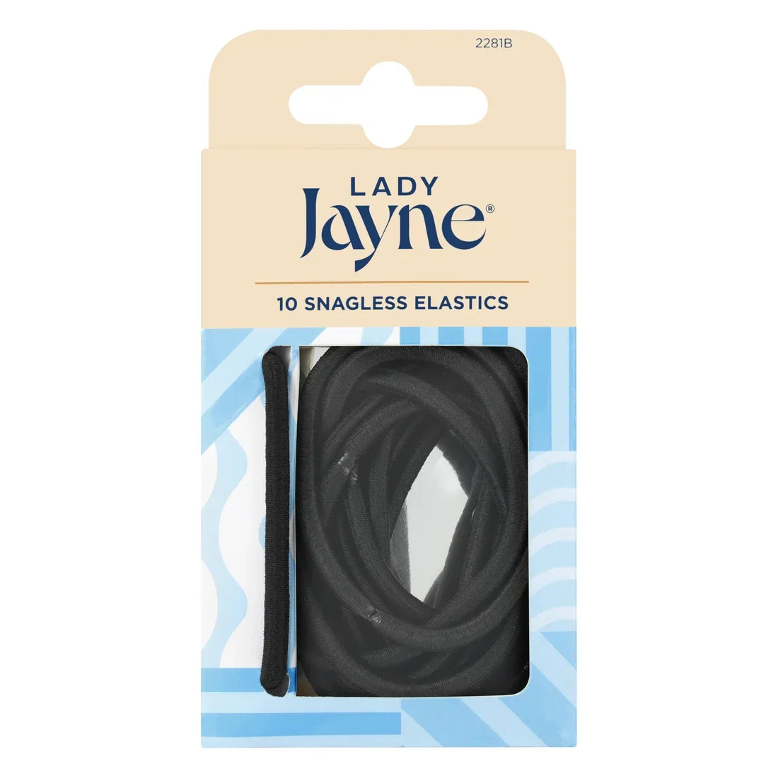 Lady Jayne Snagless Elastics Thick Black 10 Pack