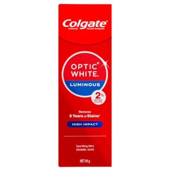 Colgate Optic White High Impact White Glistening Mint Teeth Whitening Toothpaste with hydrogen peroxide 85g - Cutprice Online