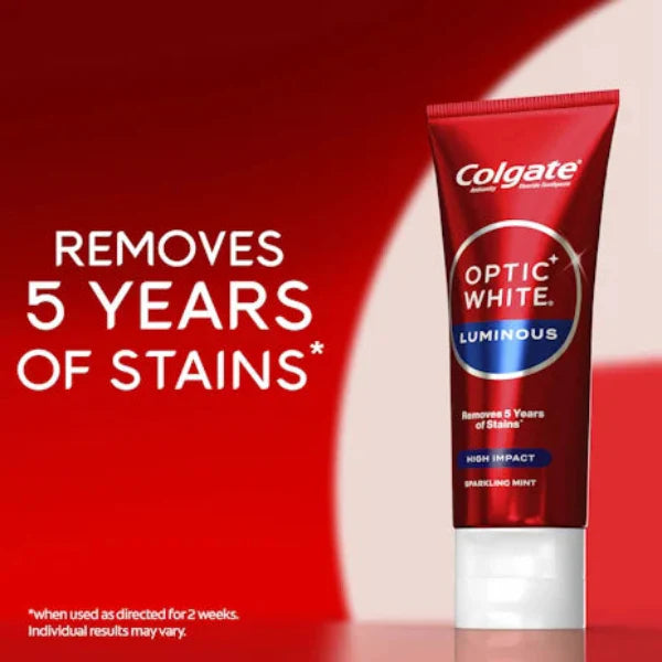 Colgate Optic White High Impact White Glistening Mint Teeth Whitening Toothpaste with hydrogen peroxide 85g - Cutprice Online