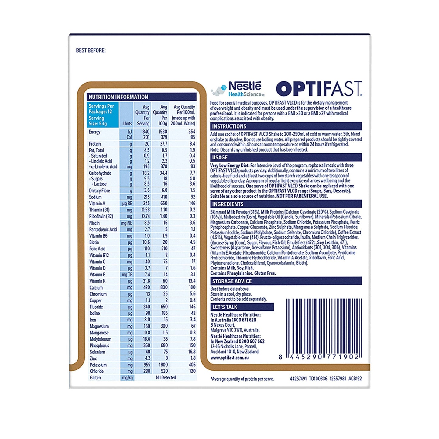 Optifast VLCD Shake Coffee 12 x 53g - Cutprice Online