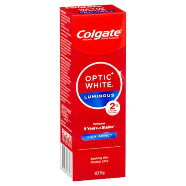 Colgate Optic White High Impact White Glistening Mint Teeth Whitening Toothpaste with hydrogen peroxide 85g - Cutprice Online