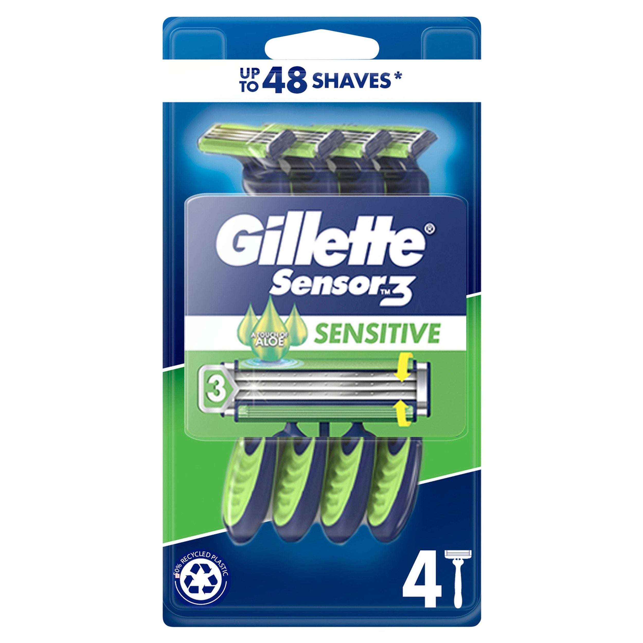 Gillette Sensor3 Sensitive Disposable Razor 4pk - Cutprice Online