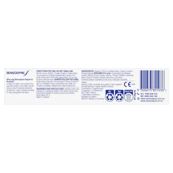 Sensodyne Sensitive Teeth Pain Repair & Protect Toothpaste 100g - Cutprice Online