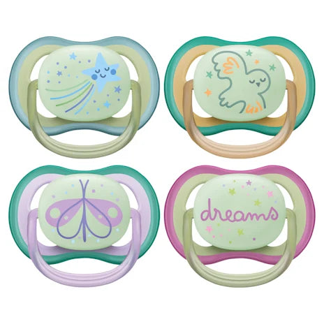 Avent Ultra Air Night Soother 0-6 Months 2 Pack (Colour/design May Vary and May Be Different to Pictured) - Cutprice Online
