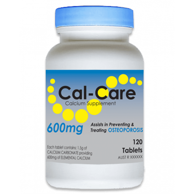 Cal-Care 600mg Calcium Suppiment 120 Tablets - Cutprice Online