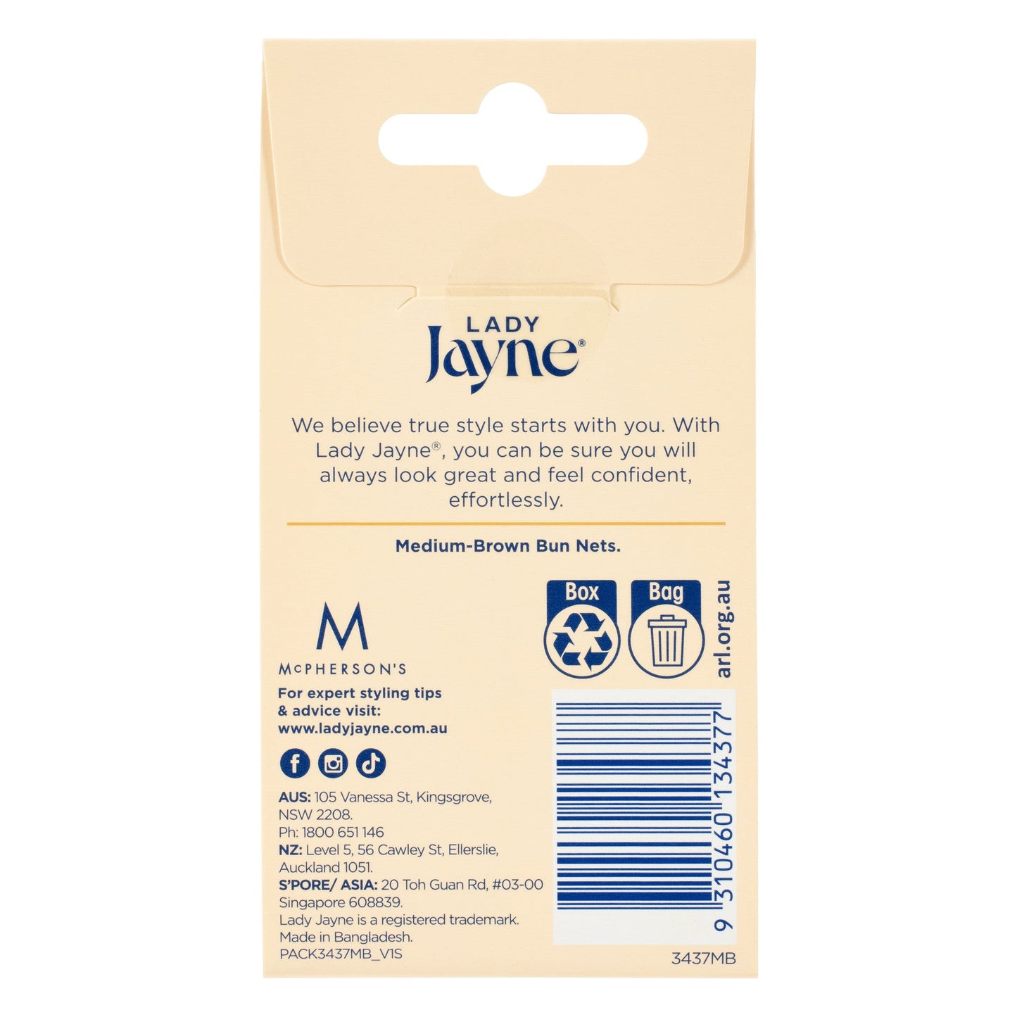 Lady Jayne Bun Net Medium Brown  Pk3