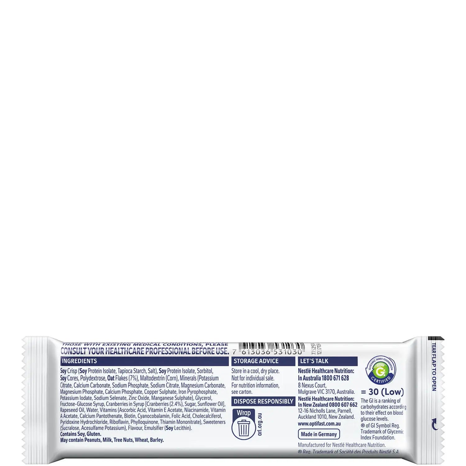 Optifast VLCD Bar Cereal 6x65g - Cutprice Online