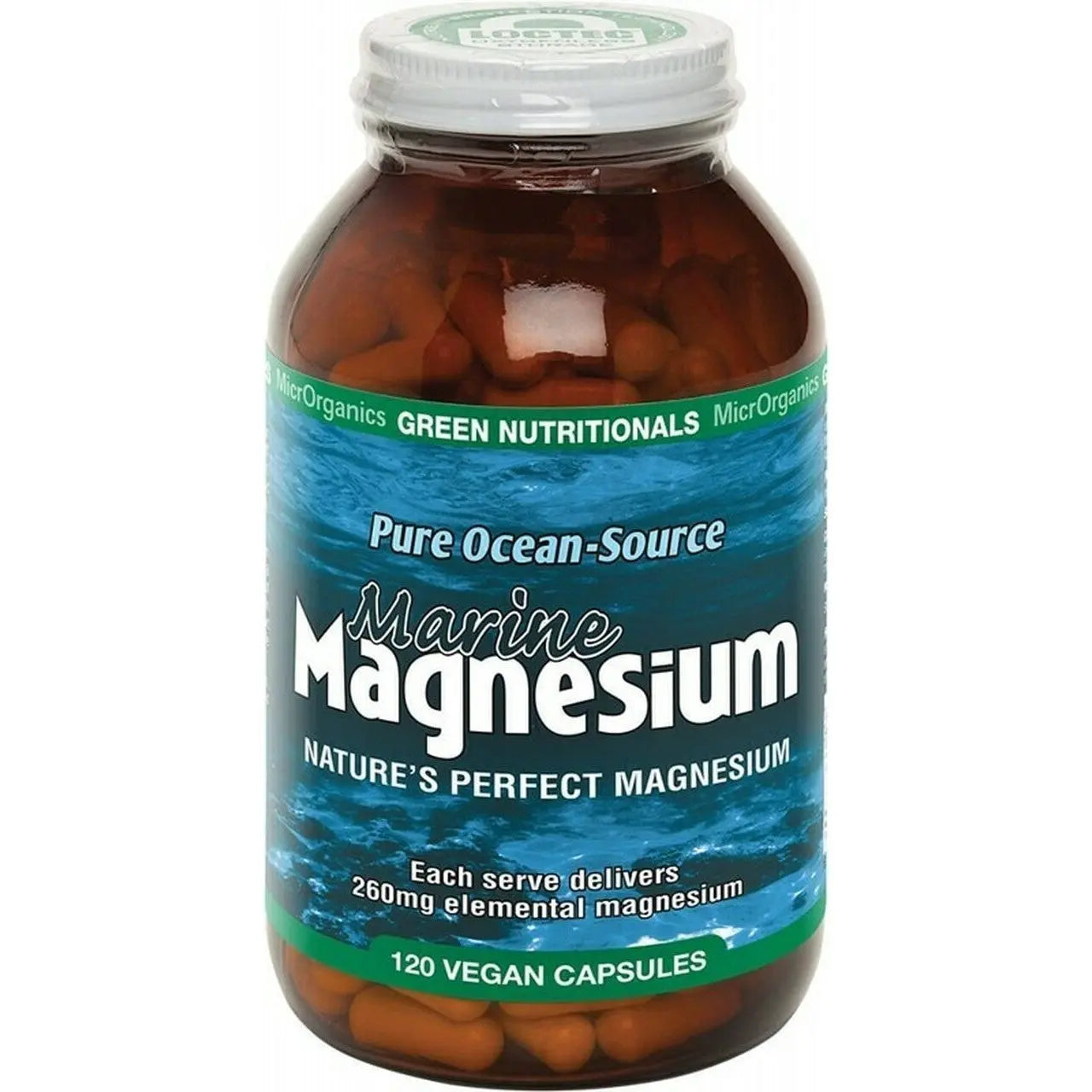 Green Nutritionals Marine Magnesium Vegan Capsules (260mg) 120 GREEN NUTRITIONALS