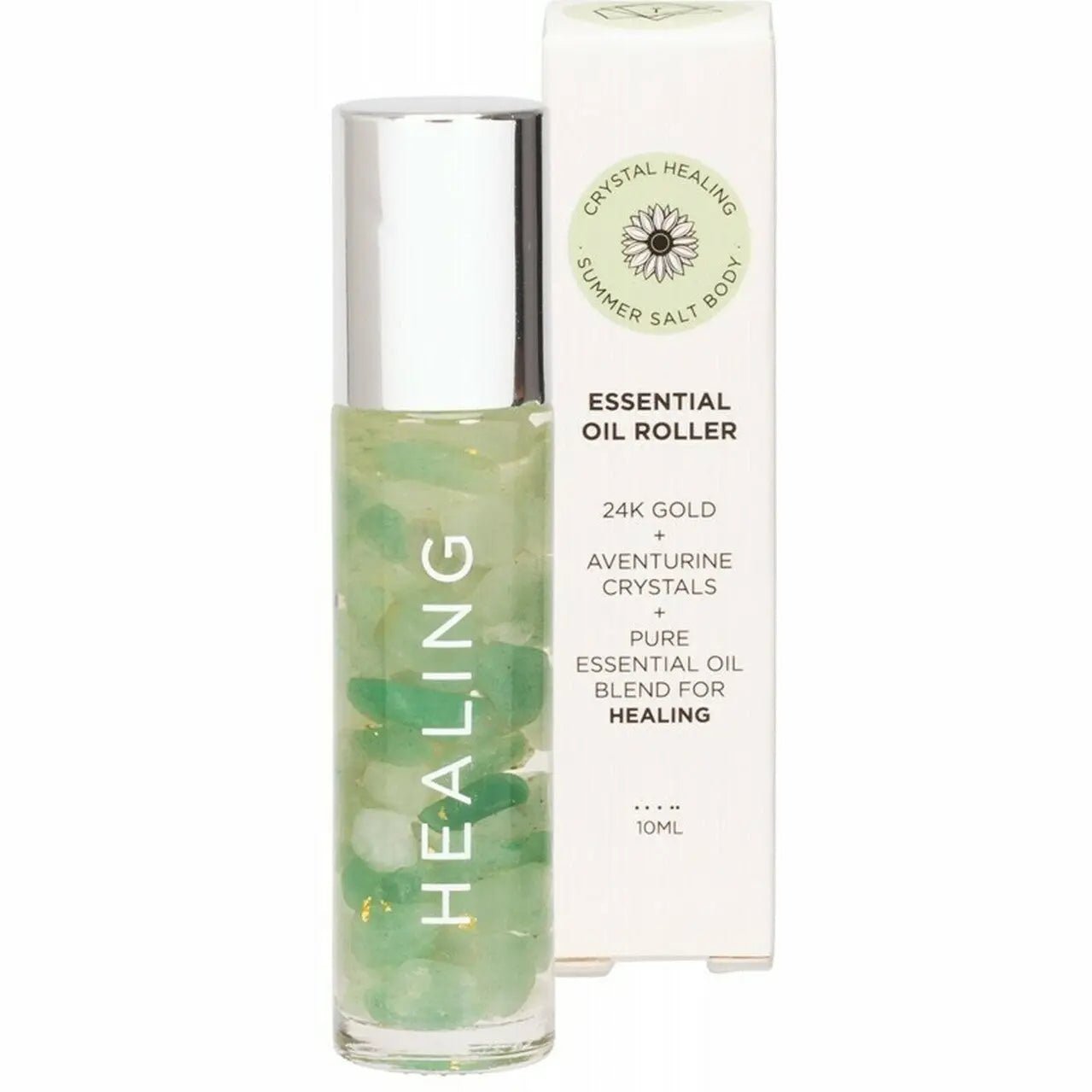 SUMMER SALT BODY Essential Oil Roller With 24K Gold Healing - Aventurine Crystals 10ml SUMMER SALT BODY