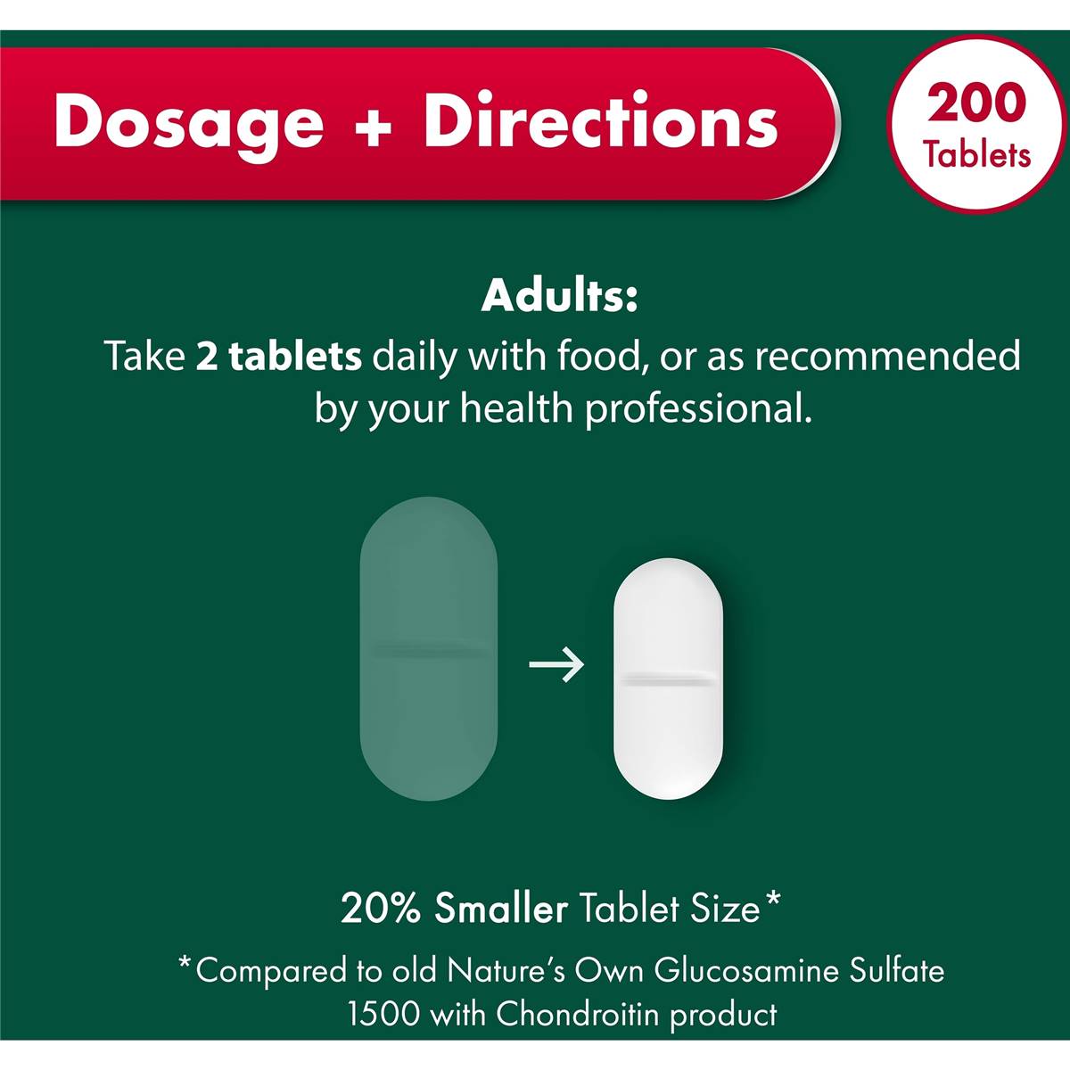 Nature’s Own Glucosamine Sulfate with Chondroitin For Joints 200 Tablets - Cutprice Online