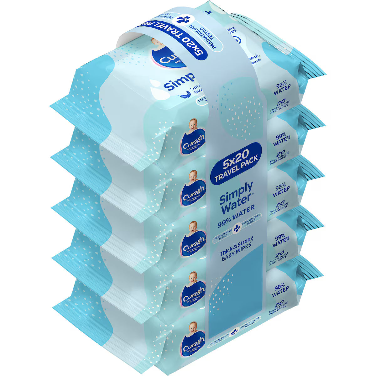 Babylove Water Wipes 5x20 Pack