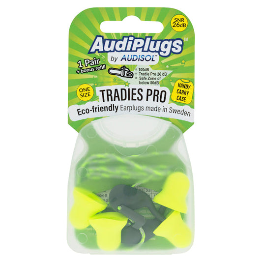 Audiplugs Tradies Pro 1 Pair + Bonus Refill