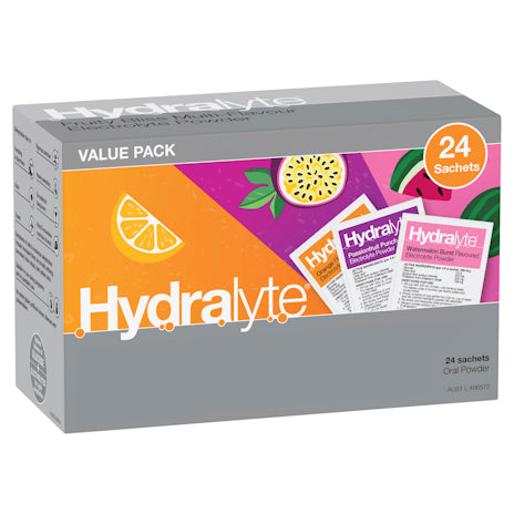 Hydralyte Fruity Bliss Multi-Flavour Electrolyte Powder 24 Sachets