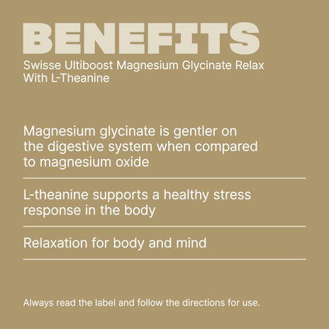 Swisse Ultiboost Magnesium Glycinate Relax With L-Theanine 60 Tablets