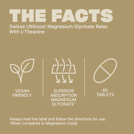 Swisse Ultiboost Magnesium Glycinate Relax With L-Theanine 60 Tablets