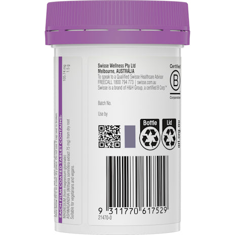 Swisse Ultiboost Magnesium Glycinate + Ashwagandha 60 Tabs
