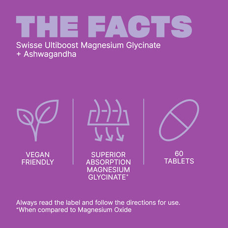 Swisse Ultiboost Magnesium Glycinate + Ashwagandha 60 Tabs