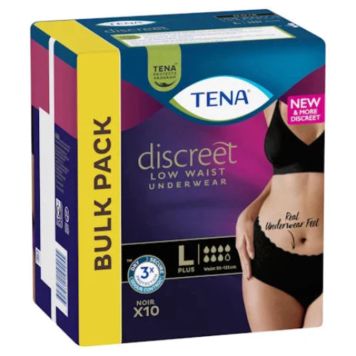 Tena Pants Discreet Black Large 10 Pack