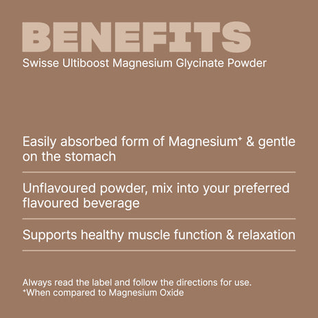 Swisse Ultiboost Magnesium Glycinate Powder Unflavoured 140g
