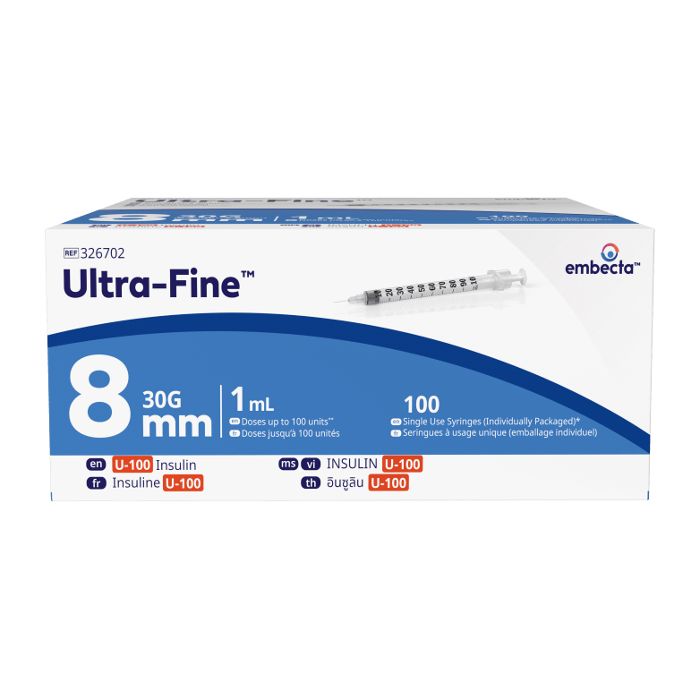 Embecta Ultra Fine II Syringe 1ml 30G 8MM x 100 Box