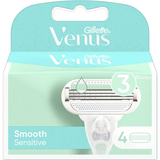 Gillette Venus Smooth Sensitive Razor Blades 4 Pack - Cutprice Online